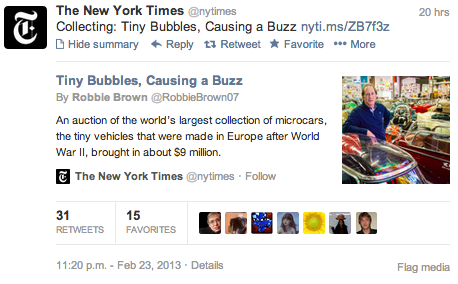 Twitter card для ссылки на статью в New York Times
